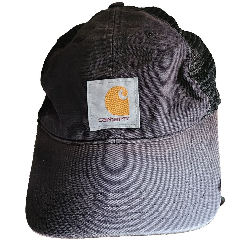 Carhartt Faded Black Baseball Cap Snapback Cotton Mesh